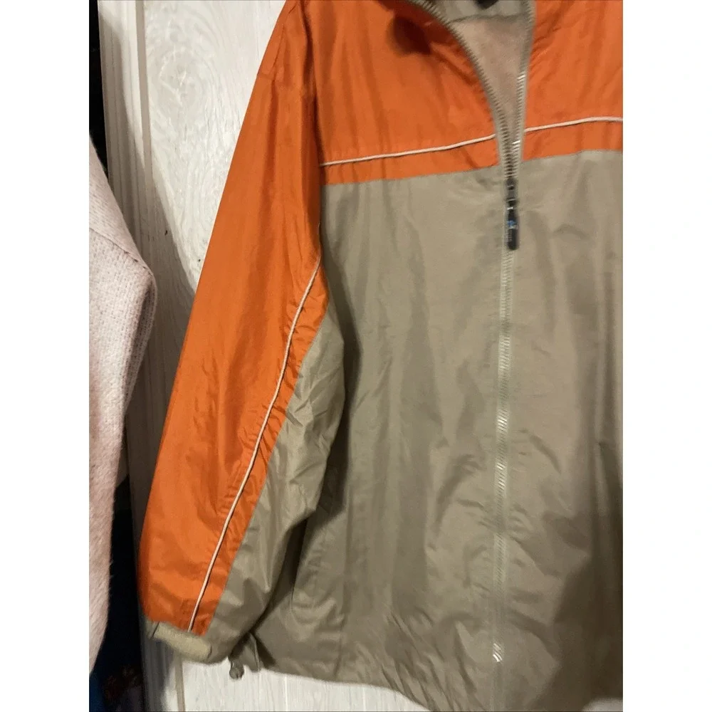 i5 Apparel men's Water 2 tone Orange & Beige Windbreaker Raincoat Sz Xxl